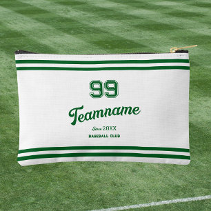 Green Baseball Custom Player Number & Team Name Accessory Pouch