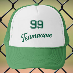 Green Baseball Custom Player Number & Team Name Trucker Hat
