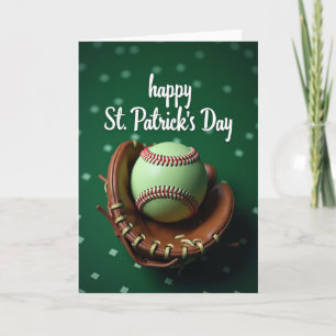 Green Baseball Pattern Card