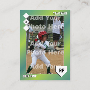 Green Baseball Trading Card - Custom Stats