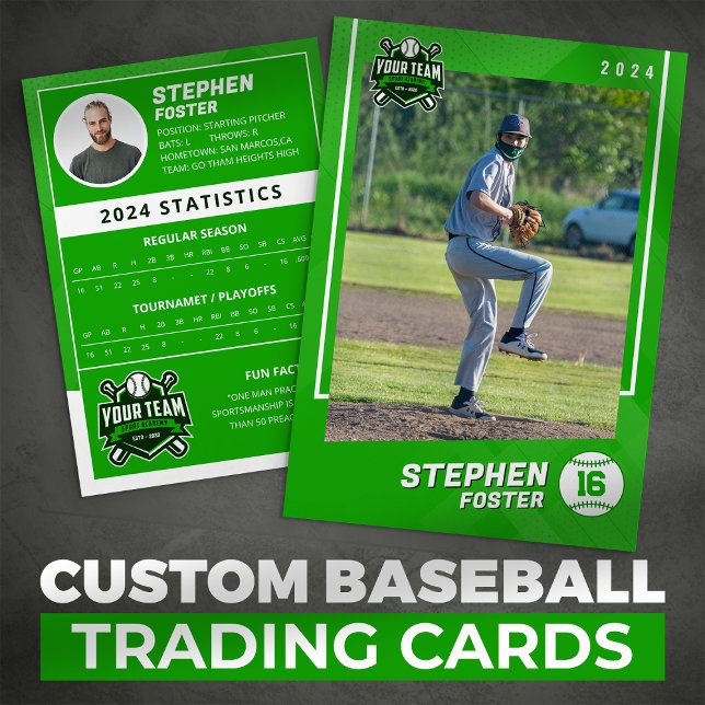 Green Baseball Trading Card Pro Baseball Player (Creator Uploaded)