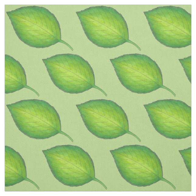 Green Basil Leaf Leaves Italian Herb Garden Food Fabric (Swatch)