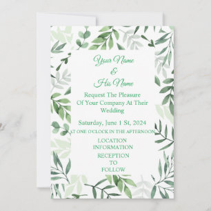 Green Basil Leaves Border Thunder_Cove Invitation