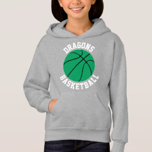 Green Basketball Team Custom Name and Number Girls