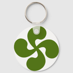 Green Basque Cross Key Ring
