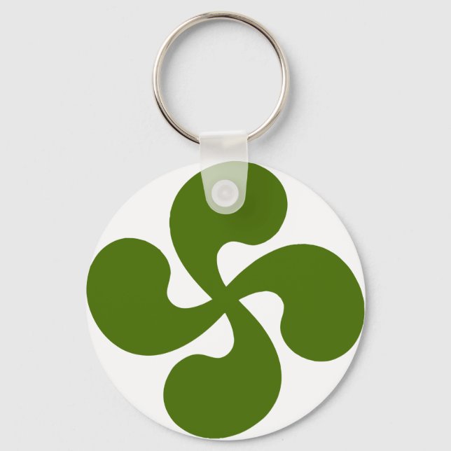 Green Basque Cross Key Ring (Front)