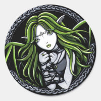 "Green Bat" 3" Round Stickers