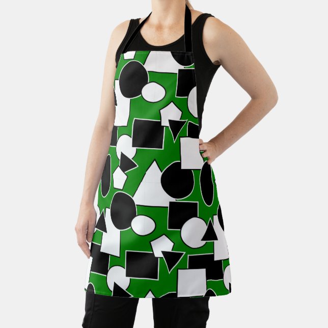 Green Bauhaus Collage  Apron (Insitu)