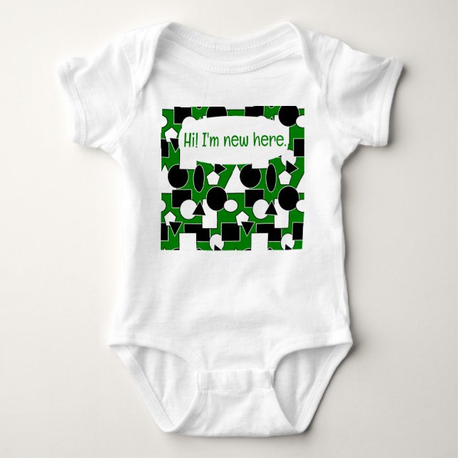 Green Bauhaus Collage  Baby Bodysuit (Front)