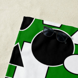 Green Bauhaus Collage Beach Towel