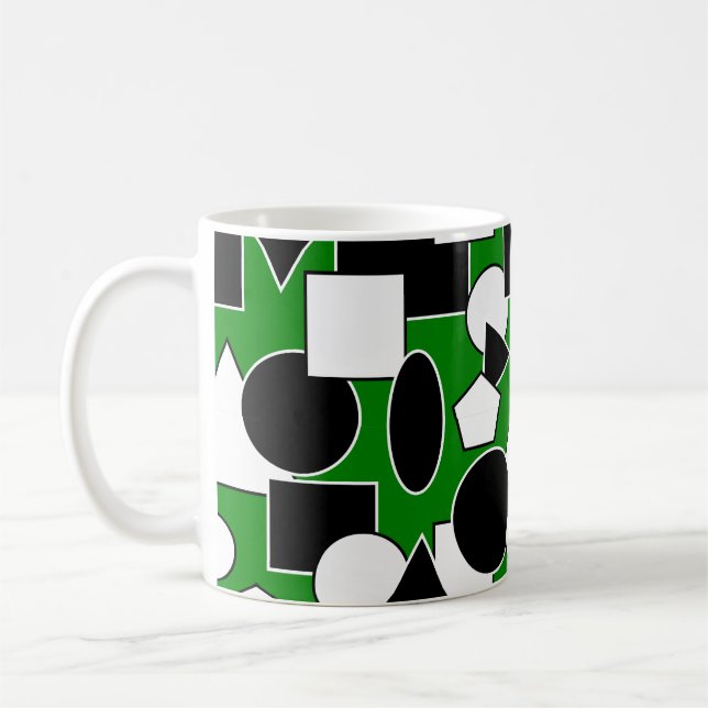 Green Bauhaus Collage  Coffee Mug (Left)