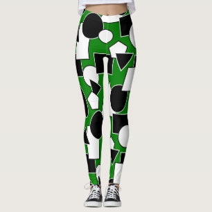 Green Bauhaus Collage  Leggings