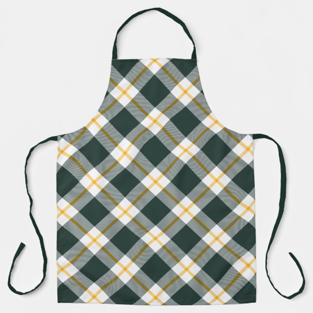 Green Bay Football Plaid Apron (Front)