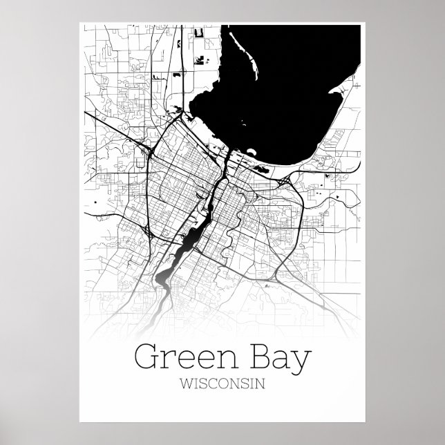 Green Bay Map - Wisconsin - City Map Poster (Front)