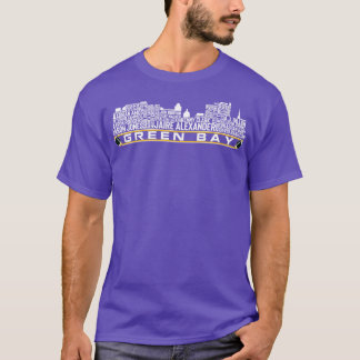 Green Bay Team 23 Player Roster Green Bay Skyline T-Shirt