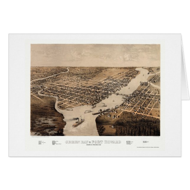 Green Bay, WI Panoramic Map - 1867 (Front Horizontal)