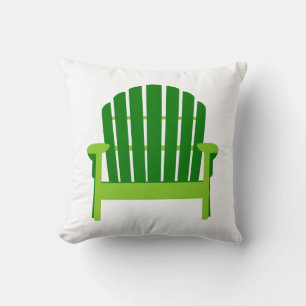 Green Beach Chair Decorative Pillow