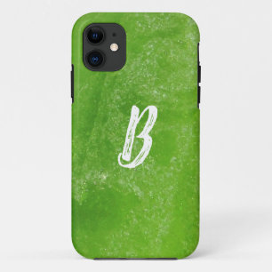 Green Beach Sea Glass Monogrammed Minimal Simple Case-Mate iPhone Case