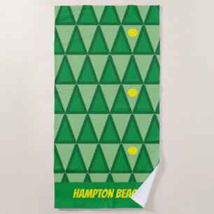 Green Beach Towel Customised Beach Name