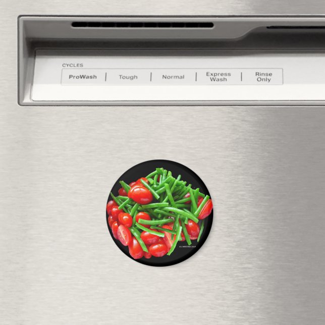 Green Bean and Tomatoes Magnet (In Situ (Dishwasher))