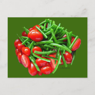 Green Bean and Tomatoes Postcard