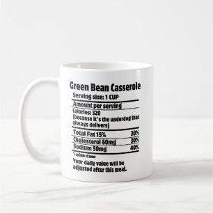 Green Bean Casserole Nutrition Fact.w Coffee Mug