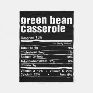 Green Bean Cerole Funny Thanksgiving Christmas Mat Fleece Blanket