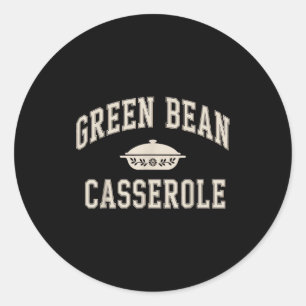 Green Bean Cerole Thanksgiving Classic Round Sticker