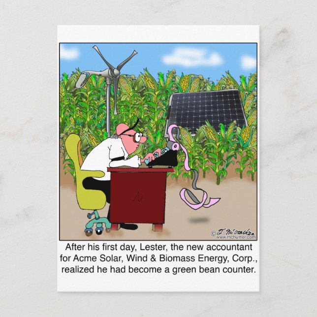 Green Bean Counter Postcard (Front)