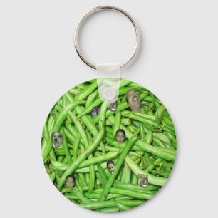 Green Bean Heads! Key Ring