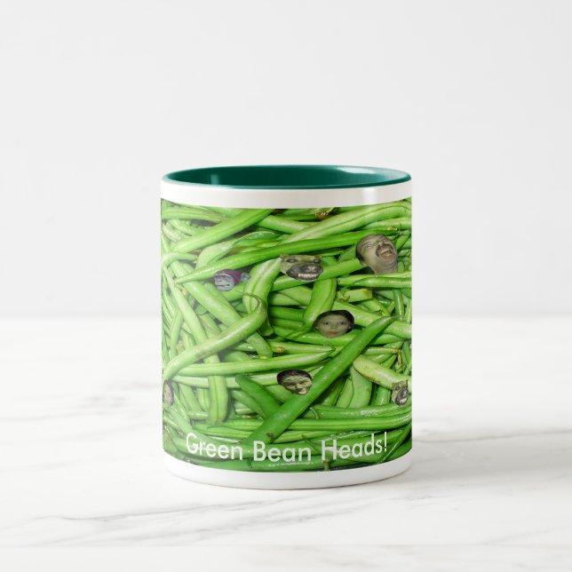 Green Bean Heads! Two-Tone Coffee Mug (Center)