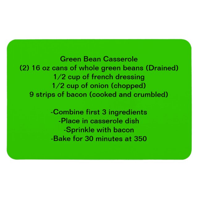 Green bean magnet (Horizontal)