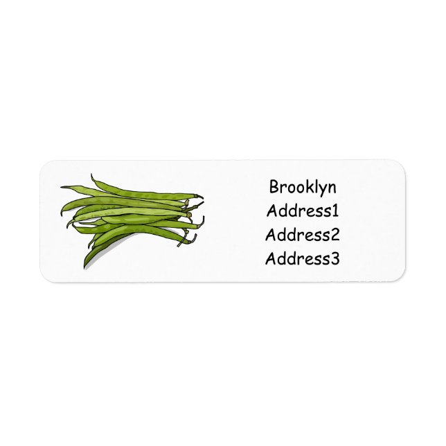 Green beans cartoon illustration (Front)