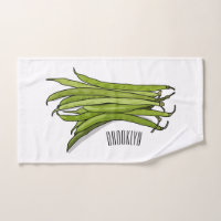 Green beans cartoon illustration 