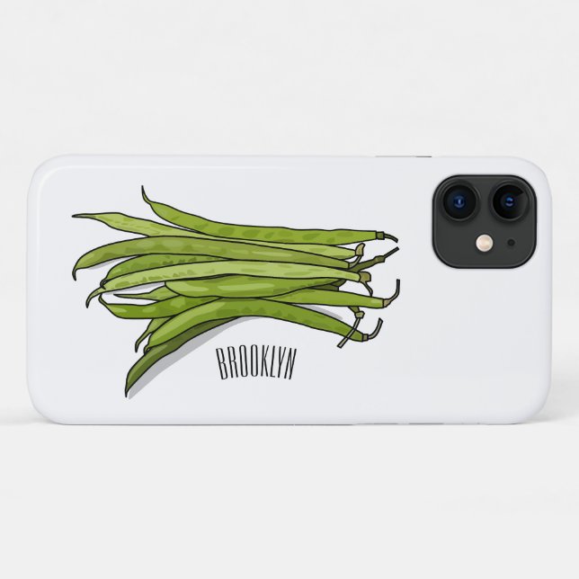 Green beans cartoon illustration  Case-Mate iPhone case (Back (Horizontal))