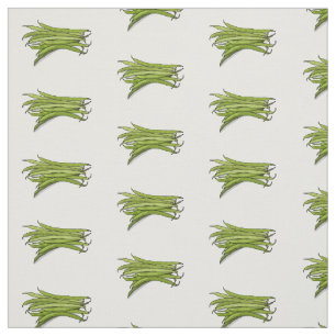 Green beans cartoon illustration fabric