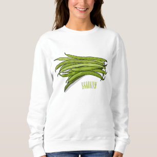 Green beans cartoon illustration sweatshirt
