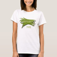 Green beans cartoon illustration 