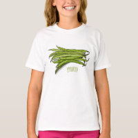 Green beans cartoon illustration