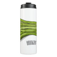 Green beans cartoon illustration