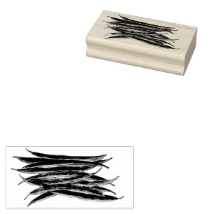 Green Beans Long Bean Vegetable Veggie Produce Veg Rubber Stamp