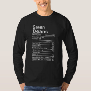 Green Beans Nutrition Facts Thanksgiving Costume T-Shirt