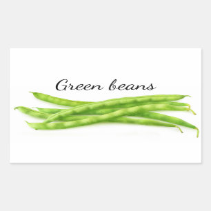 Green beans rectangular sticker
