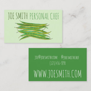 Green Beans Vegetable Garden Veg Restaurant Chef Business Card