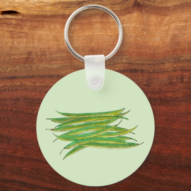 Green Beans Vegetable Garden Veg Restaurant Chef Key Ring (Back)