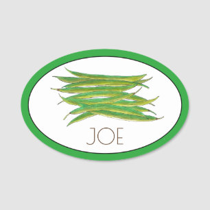 Green Beans Vegetable Garden Veg Restaurant Chef Name Tag