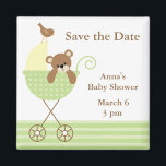 Green Bear Baby Shower Save the Date Magnet<br><div class="desc"></div>