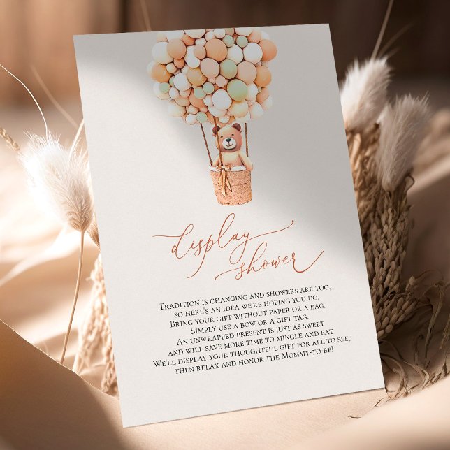 Green Bear Balloons Display Shower Enclosure Card (Creator Uploaded)