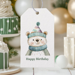 Green Bear Birthday   Winter Wonderland Party  Gift Tags