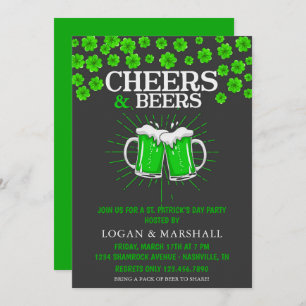 Green Beer and Shamrocks St. Patrick's Day Party Invitation